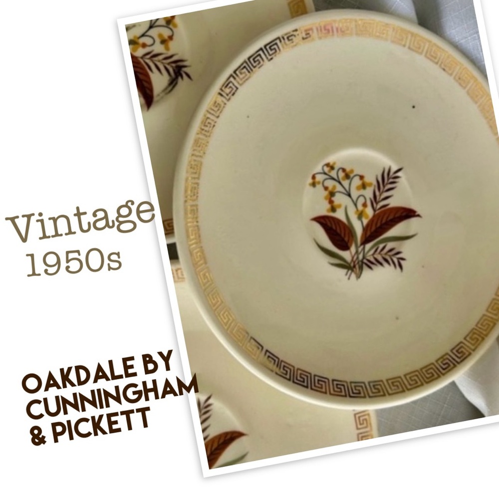 3 CUNNINGHAM & PICKETT OAKDALE Saucers